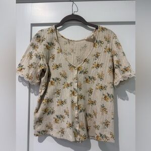 Sezane Célia T-shirt Petites Fleurs - Size XS